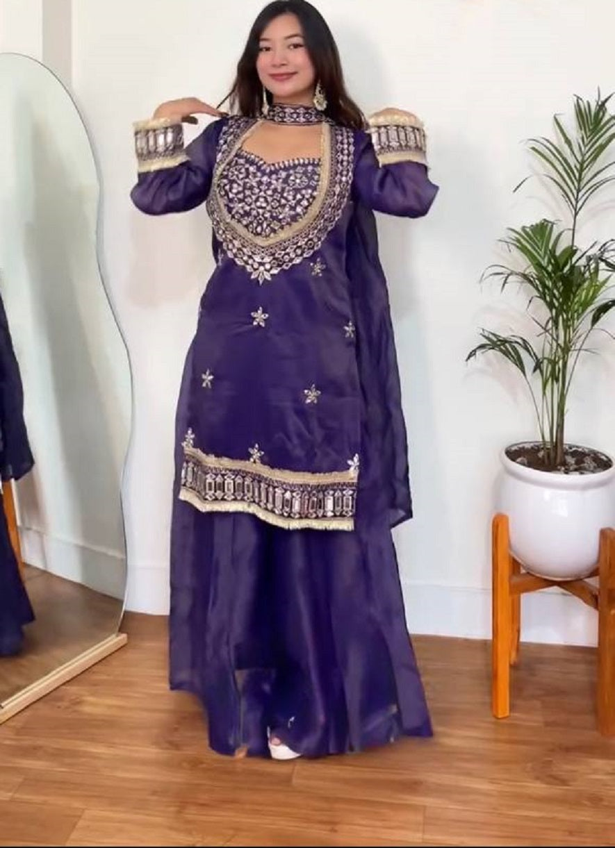 New Trendy Designer Embroidered Ethnic Suit