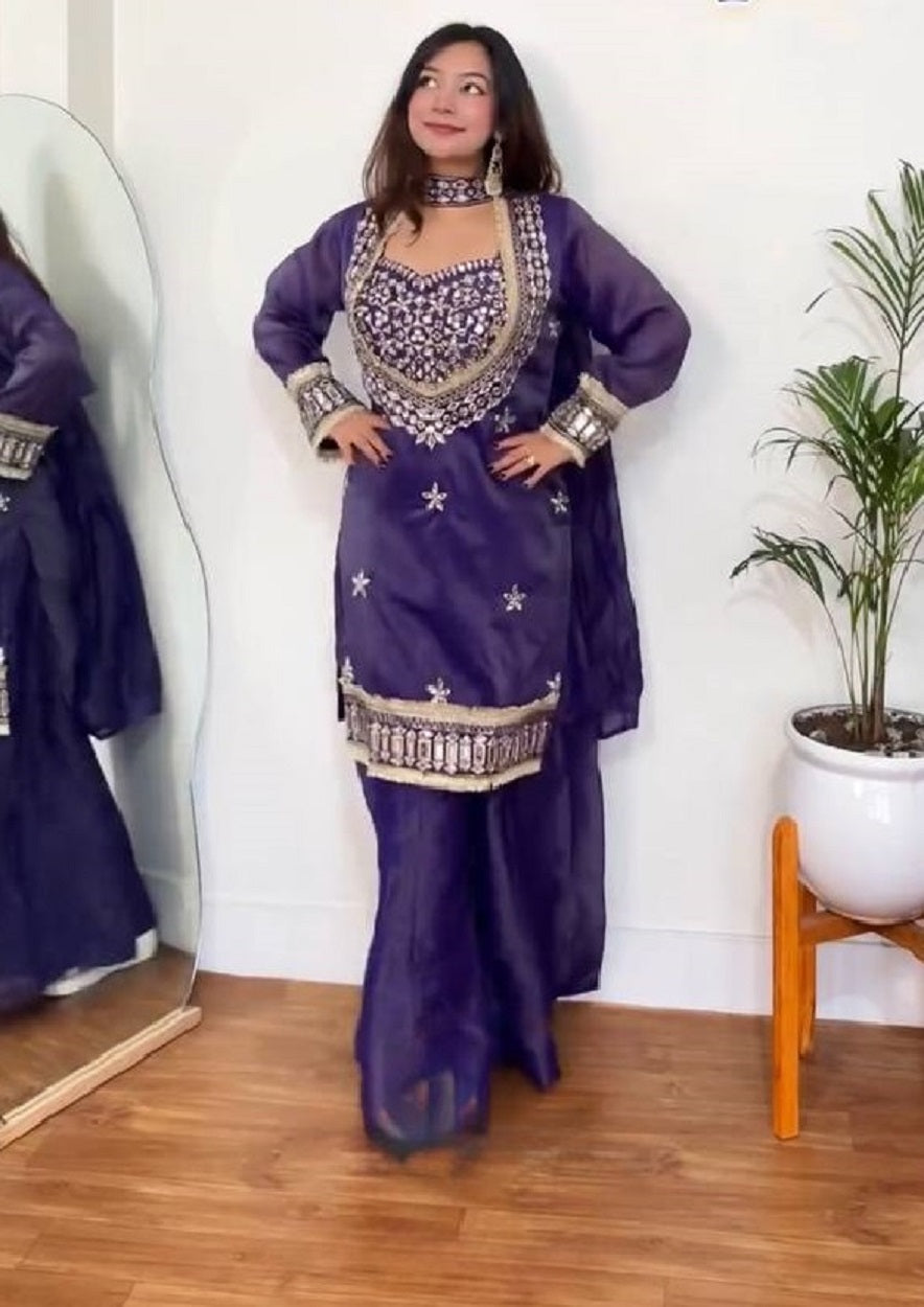 New Trendy Designer Embroidered Ethnic Suit
