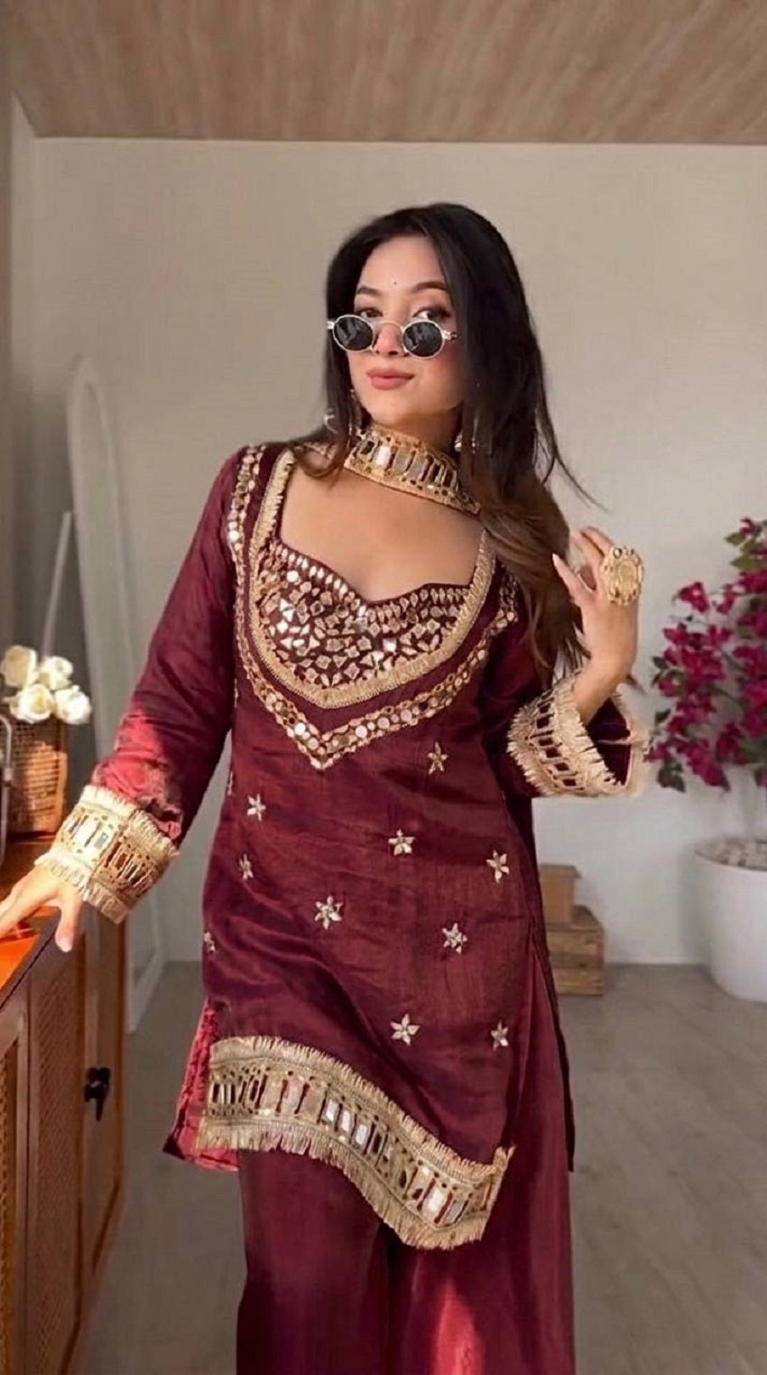 New Trendy Designer Embroidered Ethnic Suit