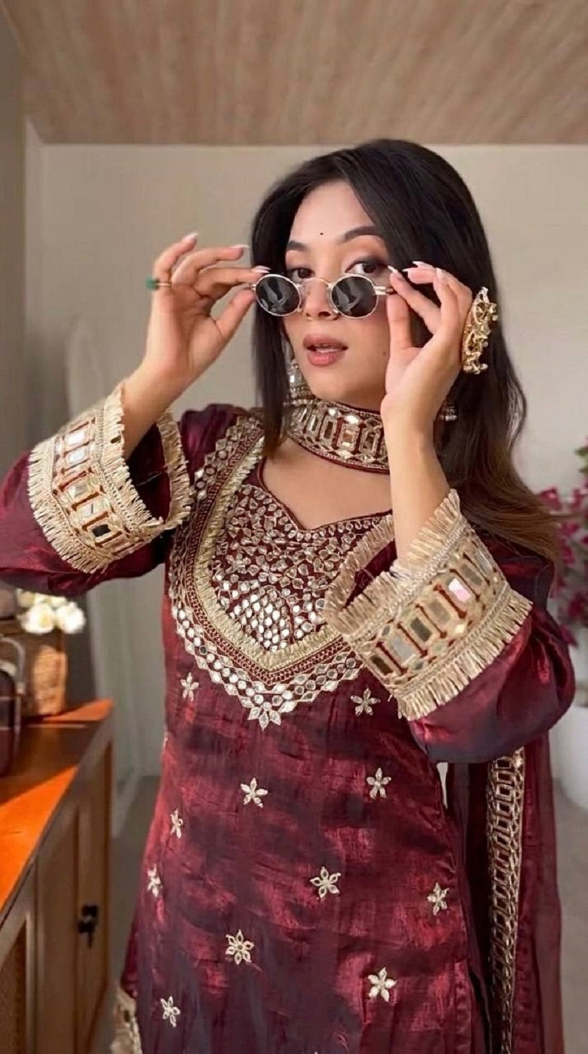 New Trendy Designer Embroidered Ethnic Suit