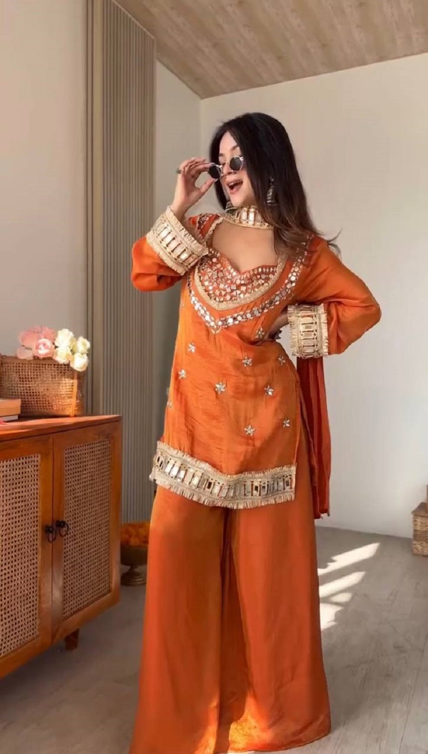 New Trendy Designer Embroidered Ethnic Suit