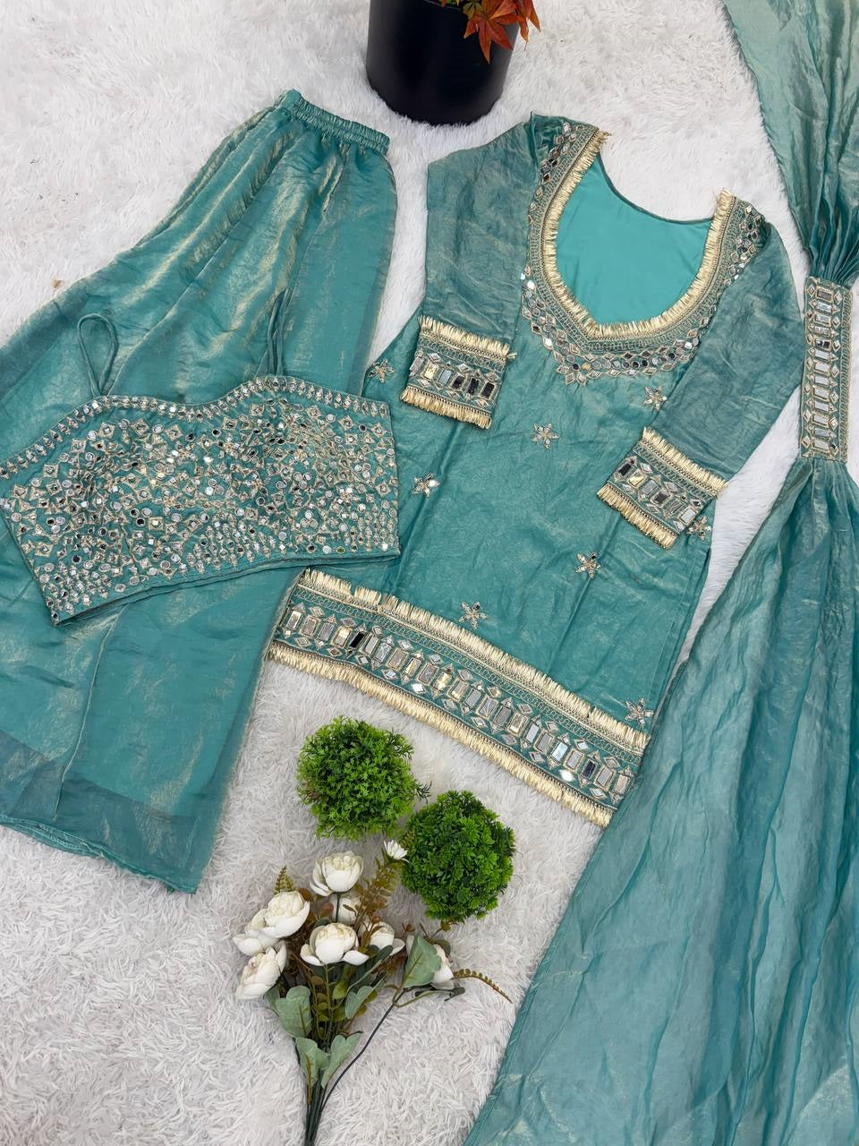 New Trendy Designer Embroidered Ethnic Suit