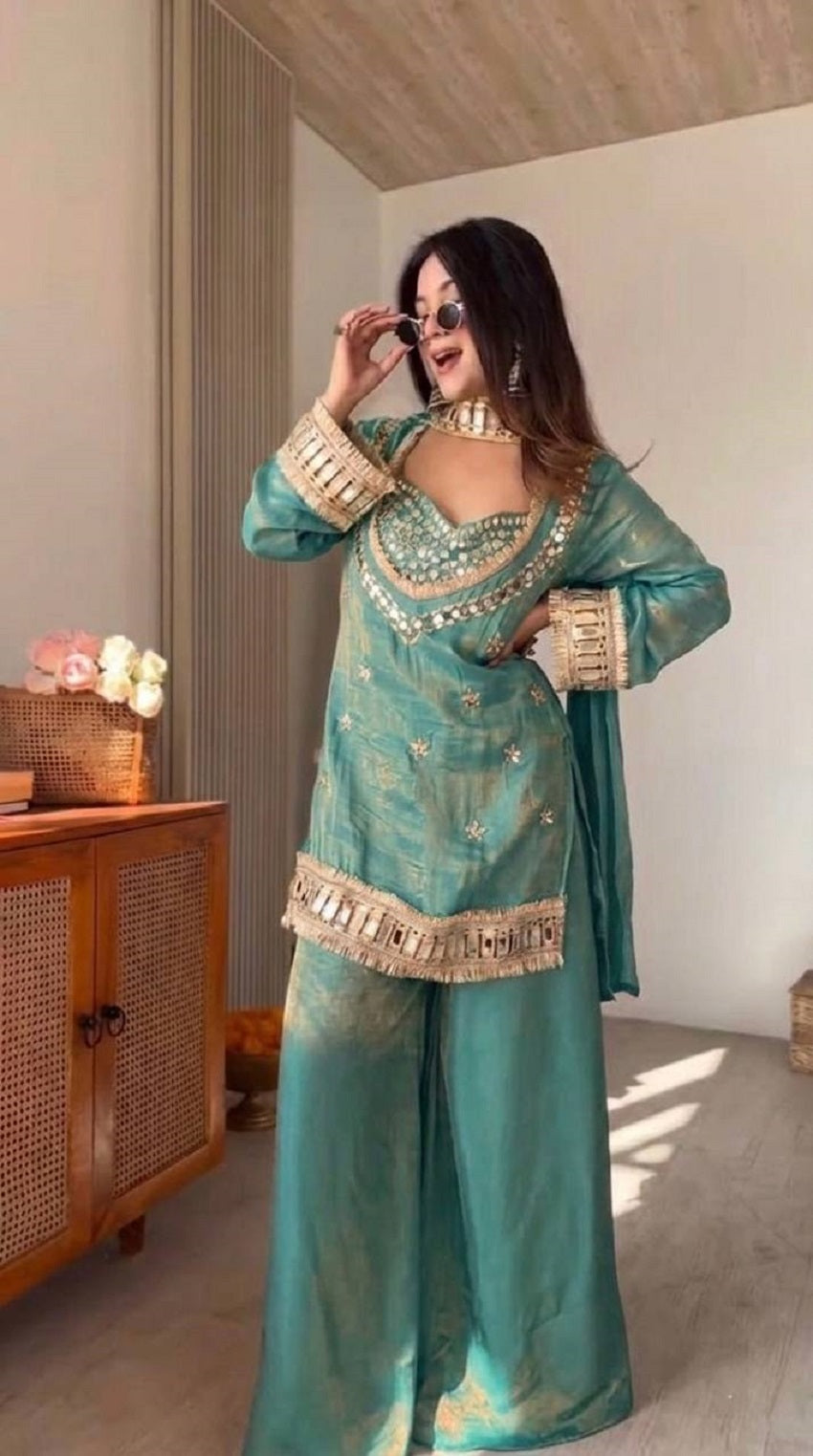 New Trendy Designer Embroidered Ethnic Suit