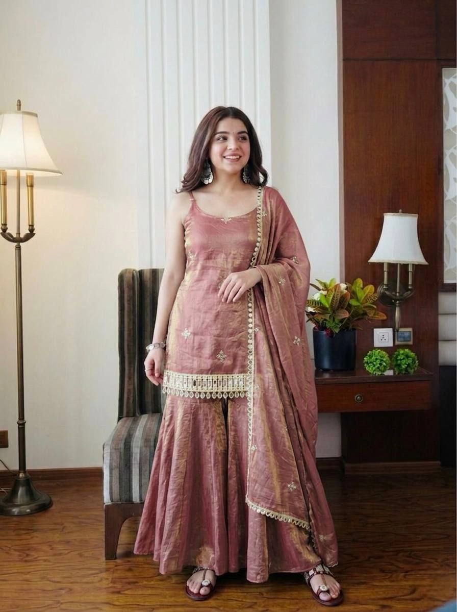 New Women's Trendy Premium Ready-to-Wear Sharara Suit Set
