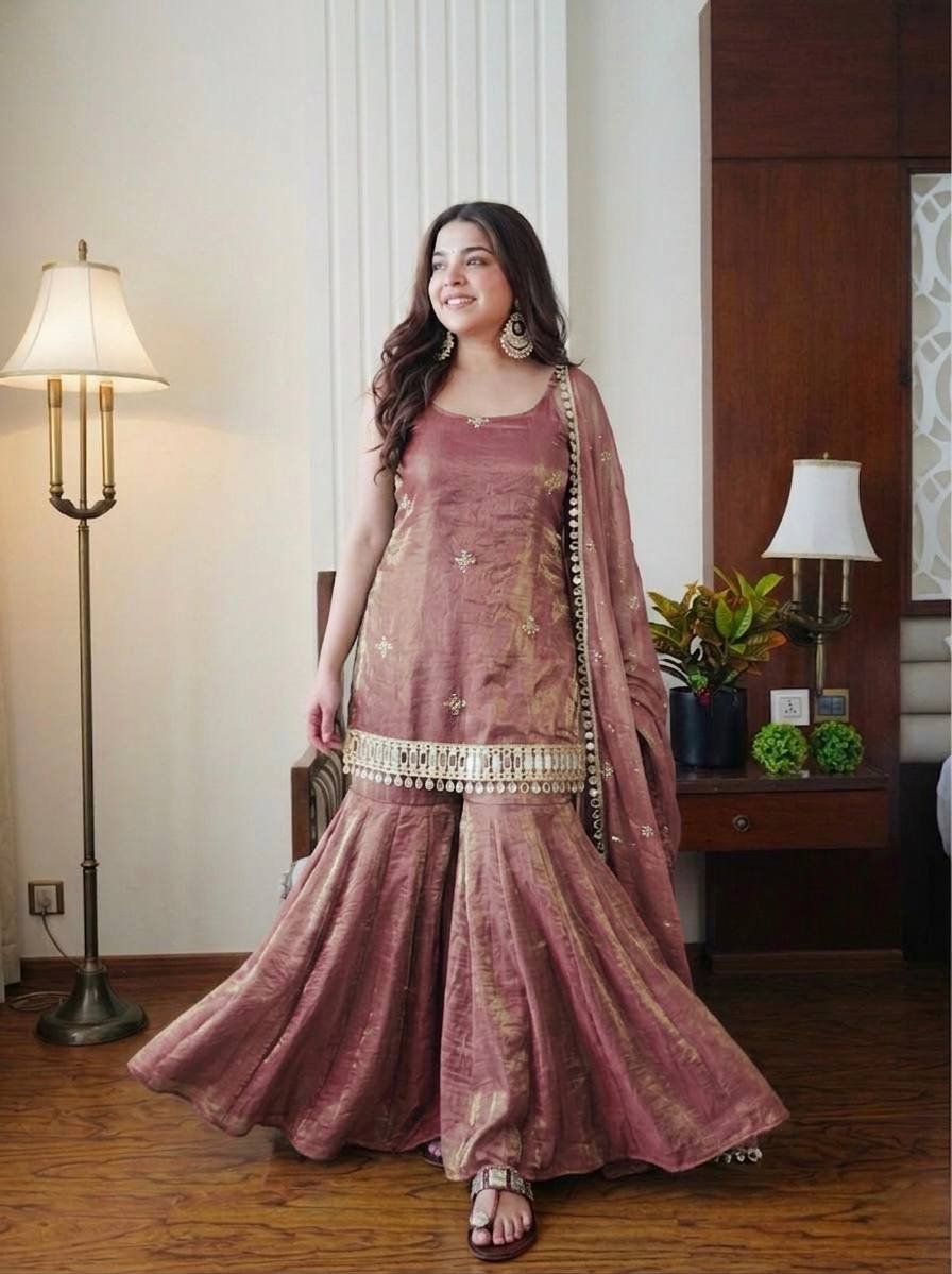 New Women's Trendy Premium Ready-to-Wear Sharara Suit Set