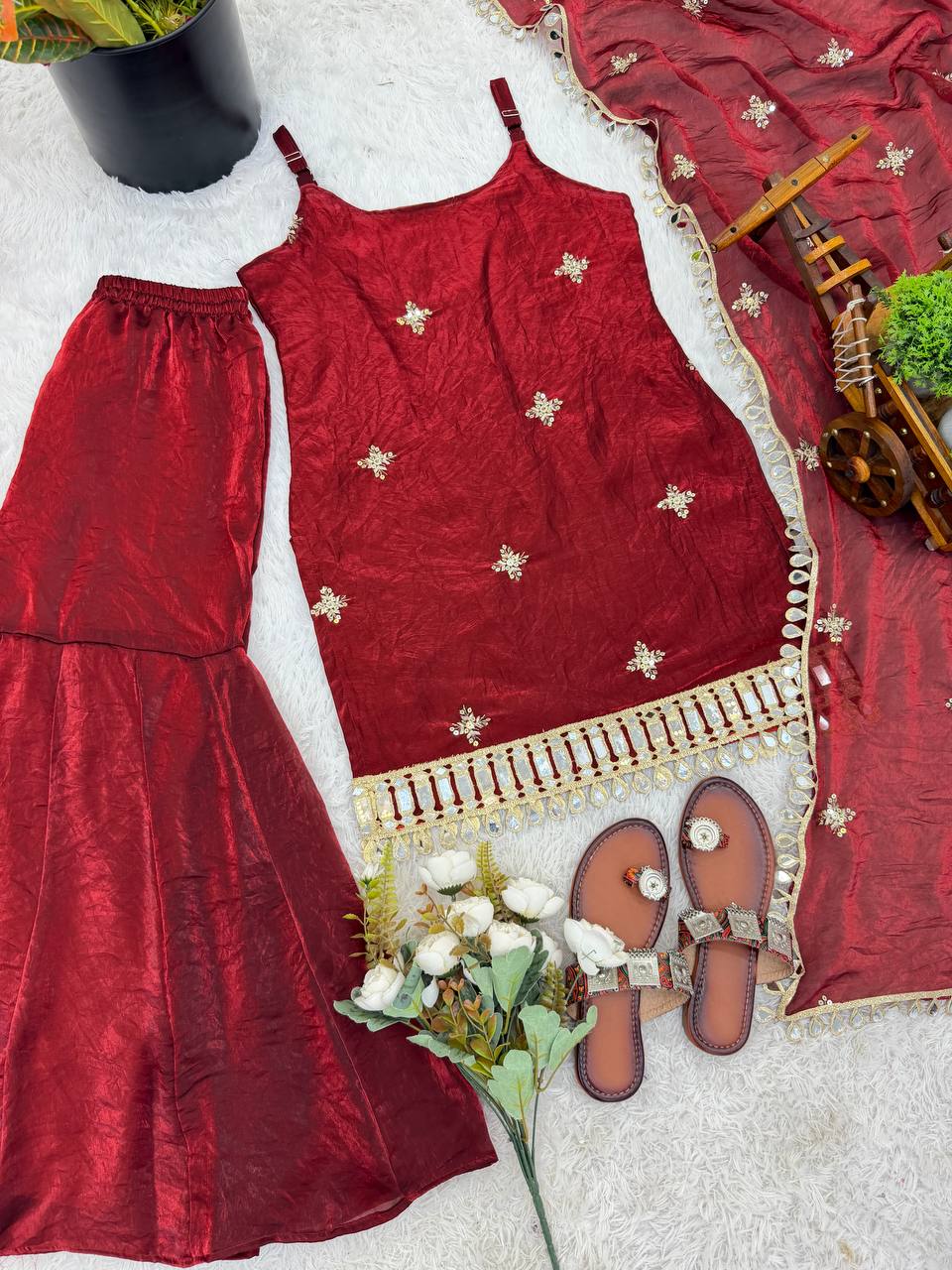 New Women's Trendy Premium Ready-to-Wear Sharara Suit Set