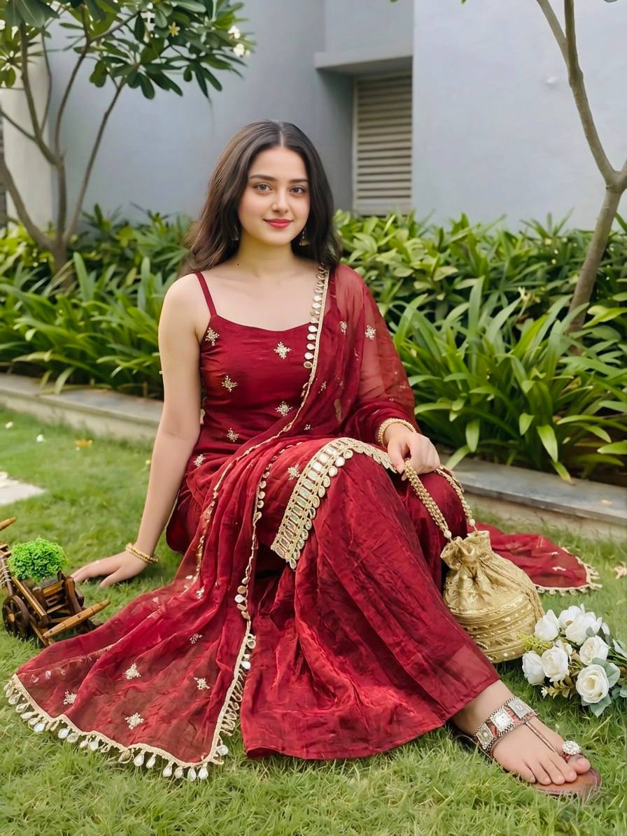 New Women's Trendy Premium Ready-to-Wear Sharara Suit Set