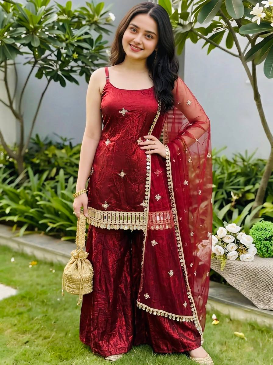 New Women's Trendy Premium Ready-to-Wear Sharara Suit Set