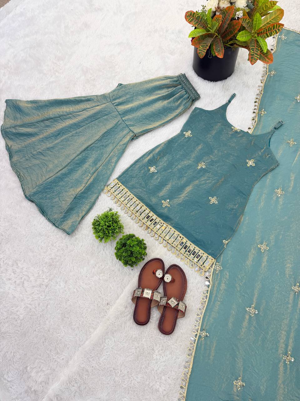 New Women's Trendy Premium Ready-to-Wear Sharara Suit Set