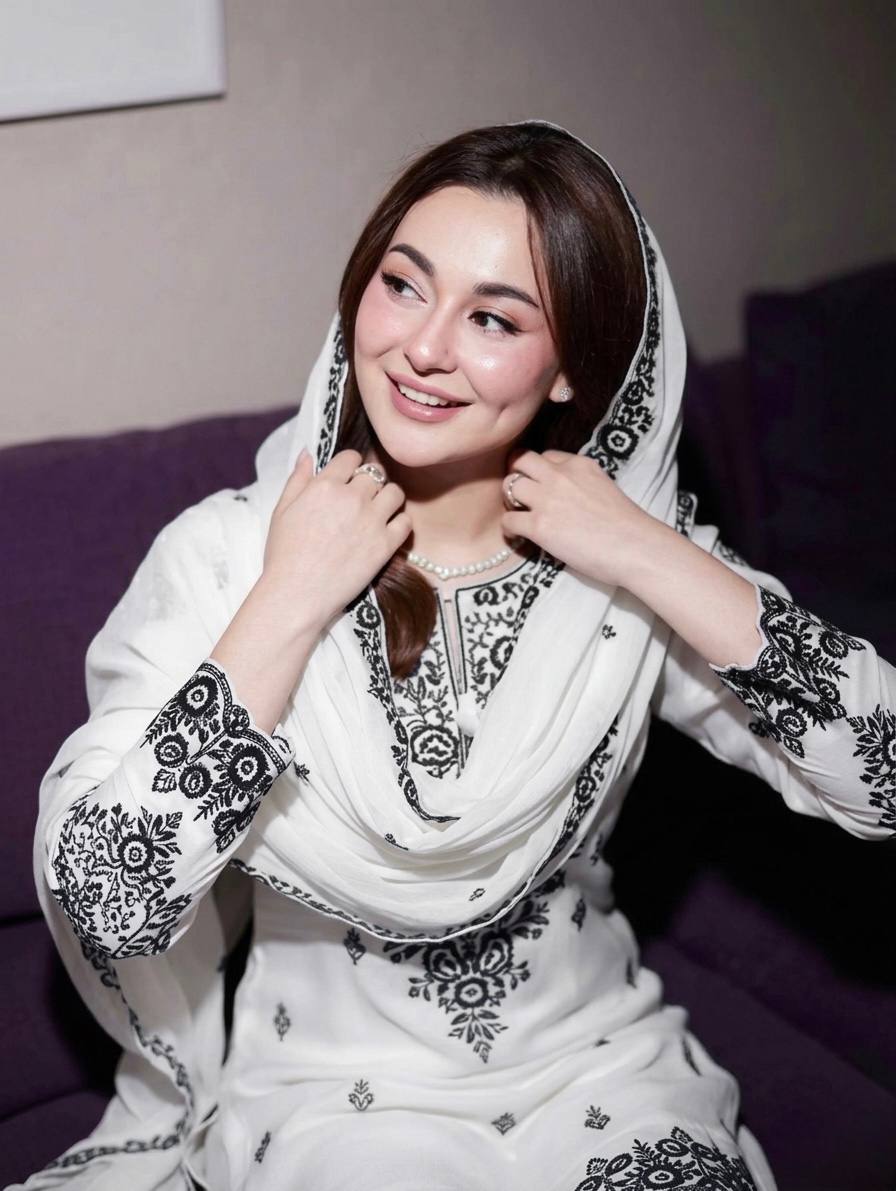 New Latest Trendy Designer Embroidered Cotton-Blend Kurta with Matching Trousers and Dupatta