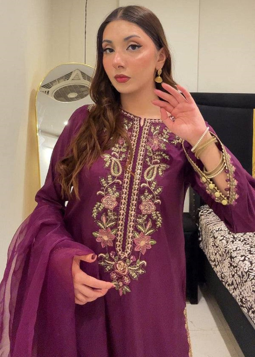 New Latest Trendy Designer Festive Wear Kurta Palazzo Set with Net Dupatta