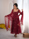 Bandhani Print Georgette Kurta Set with Sharara and Dupatta