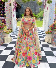 Load image into Gallery viewer, Wedding Speical Multi Color Floral Work Georgette Lehenga Choli
