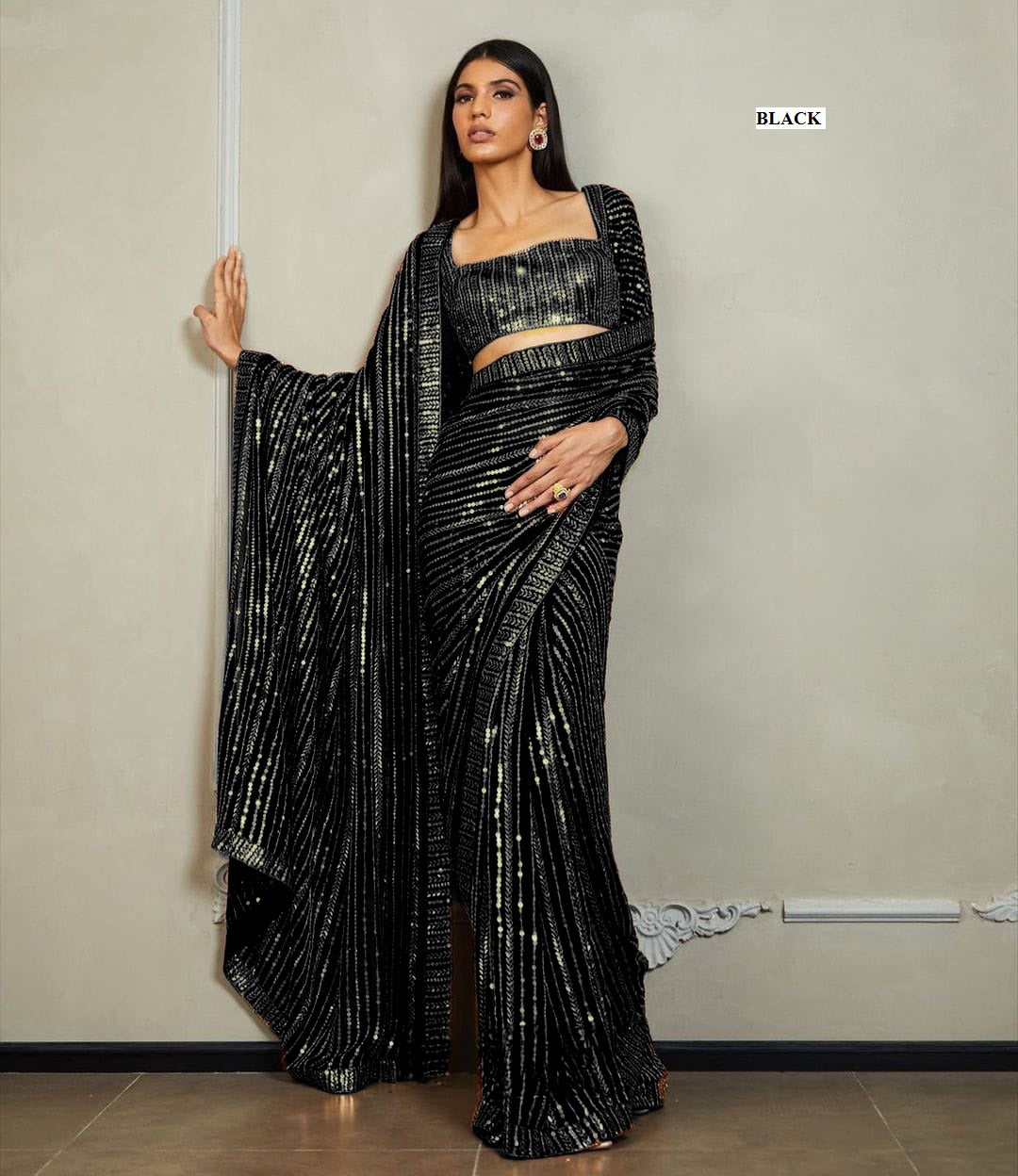 Lovely Georgette Full Sequence Work Saree