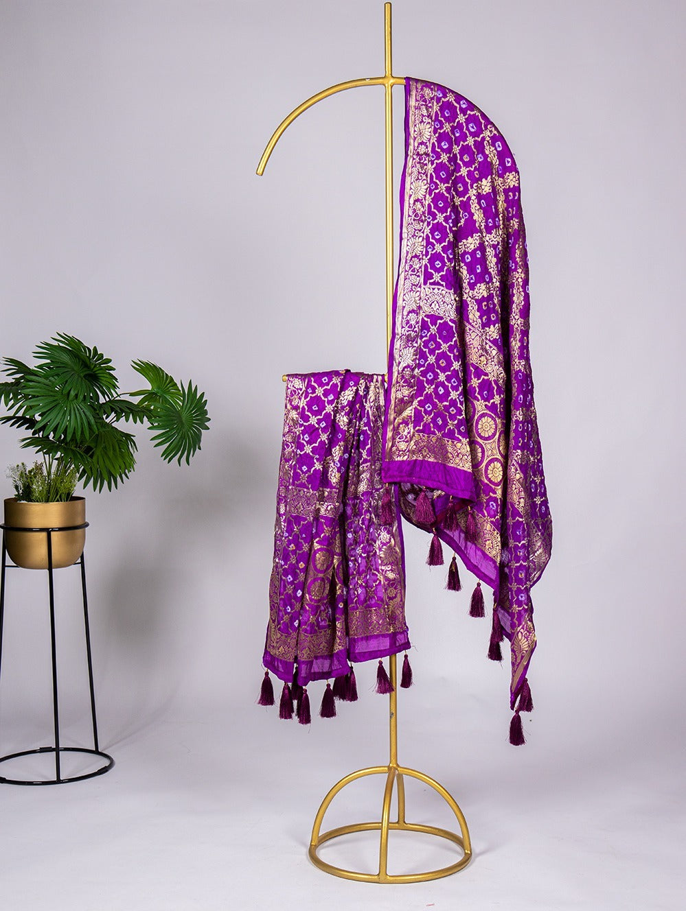 Amazing Purple Color Pure Bandhej Print Dupatta For Marriage Matching