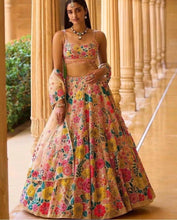 Load image into Gallery viewer, Multi Color Thread Sequence Embroidery Work Lehenga Choli
