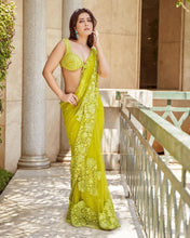 Load image into Gallery viewer, Green Color Tubby Silk Sequence Embroidered Work Saree
