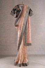 Load image into Gallery viewer, Function Wear Peach Twill Net Saree With Heavy Blouse Work
