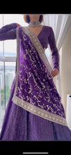 Load image into Gallery viewer, Purple Georgette Semi Stitched Lehenga Choli
