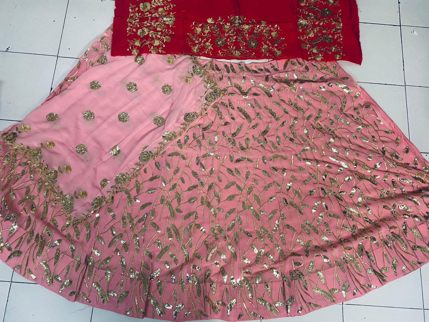 Pink Color Georgette Sequence Work Lehenga Choli