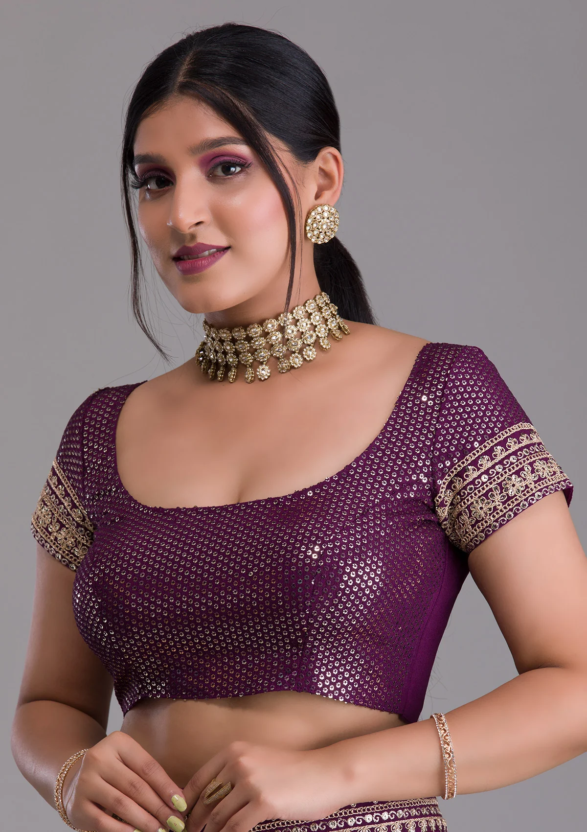 Wedding Wear All Over Foil Work Sequence And Codding Embroidary Border Saree