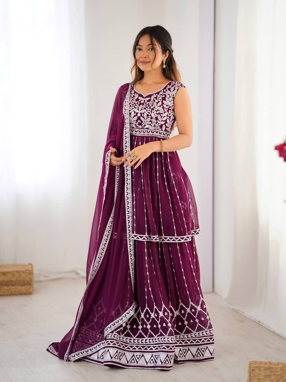 Letest Designer Foux Georgette Lehenga Top Full Stiched