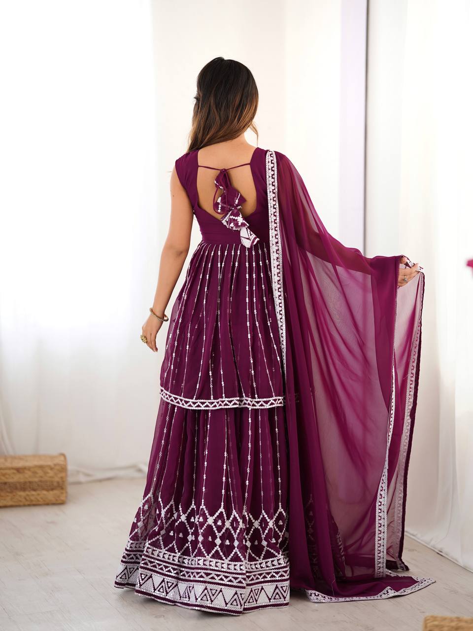 Letest Designer Foux Georgette Lehenga Top Full Stiched