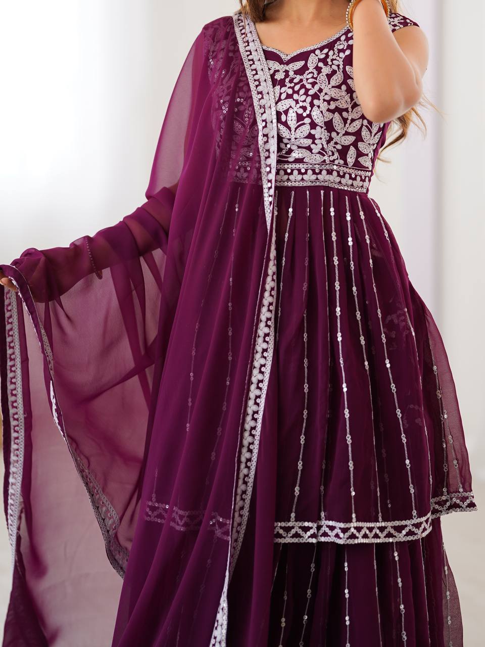 Letest Designer Foux Georgette Lehenga Top Full Stiched