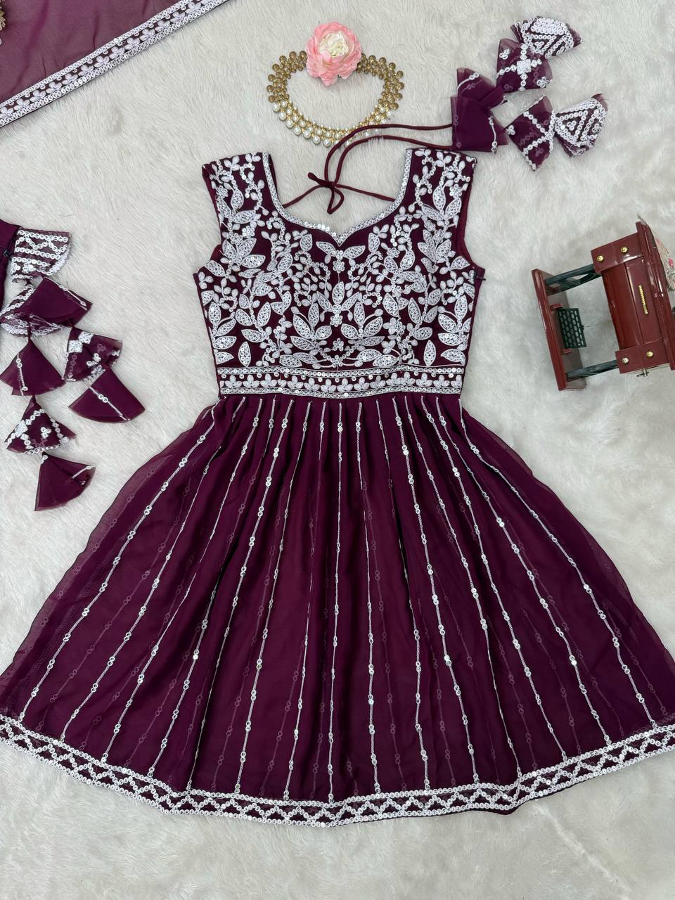 Letest Designer Foux Georgette Lehenga Top Full Stiched