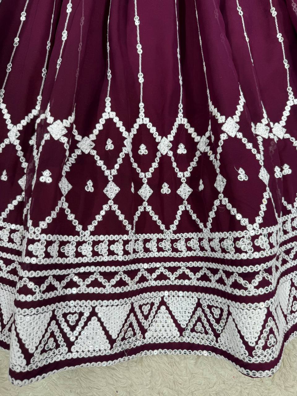 Letest Designer Foux Georgette Lehenga Top Full Stiched