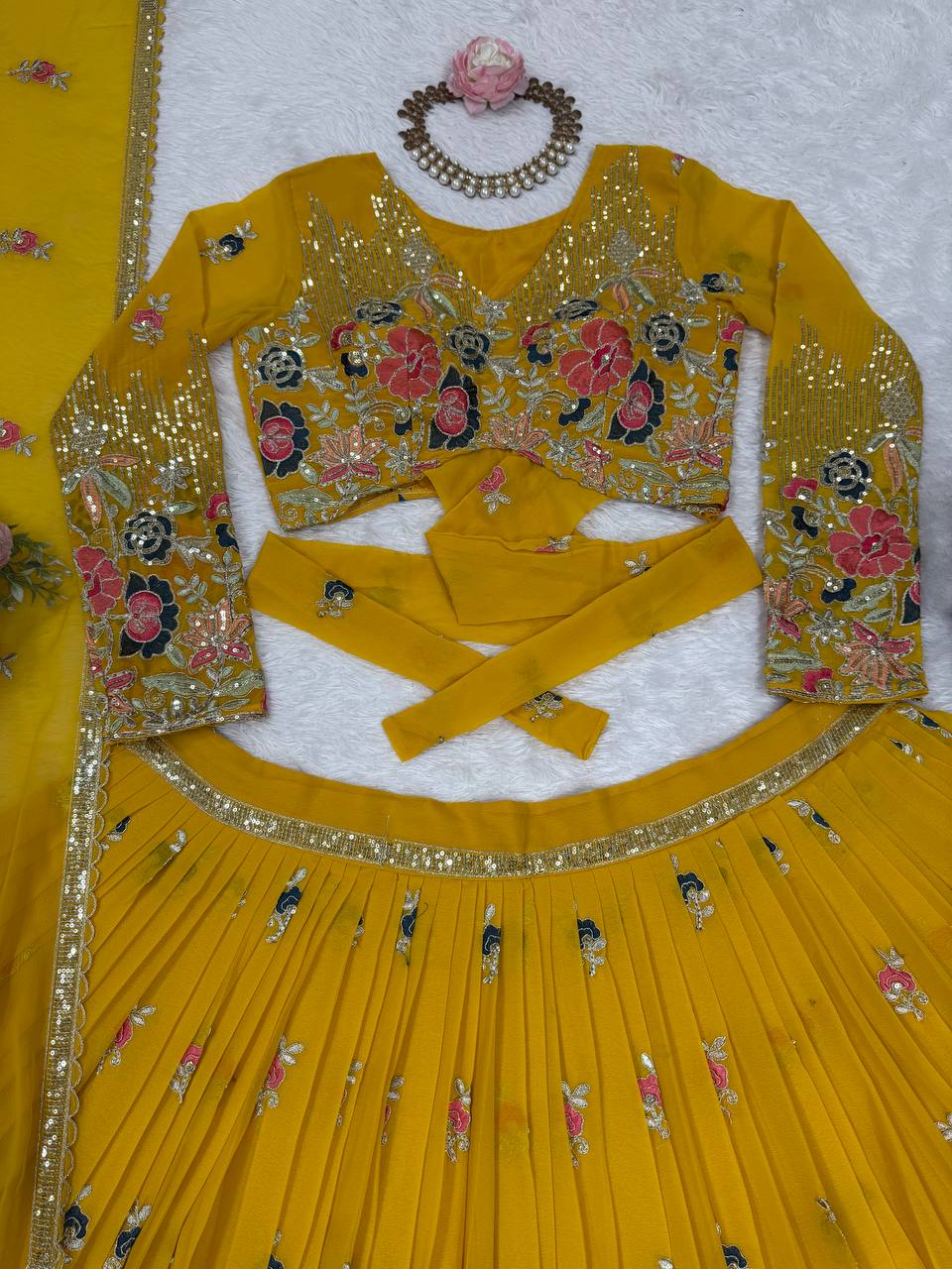 Party Wear Georgette Semi Stitch Lehenga Choli