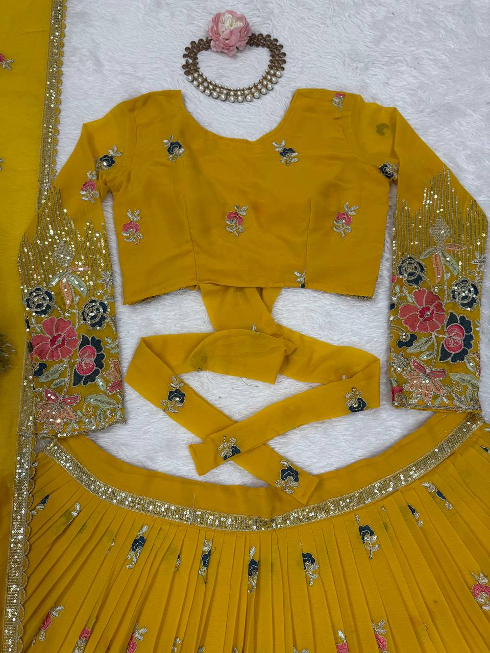 Party Wear Georgette Semi Stitch Lehenga Choli