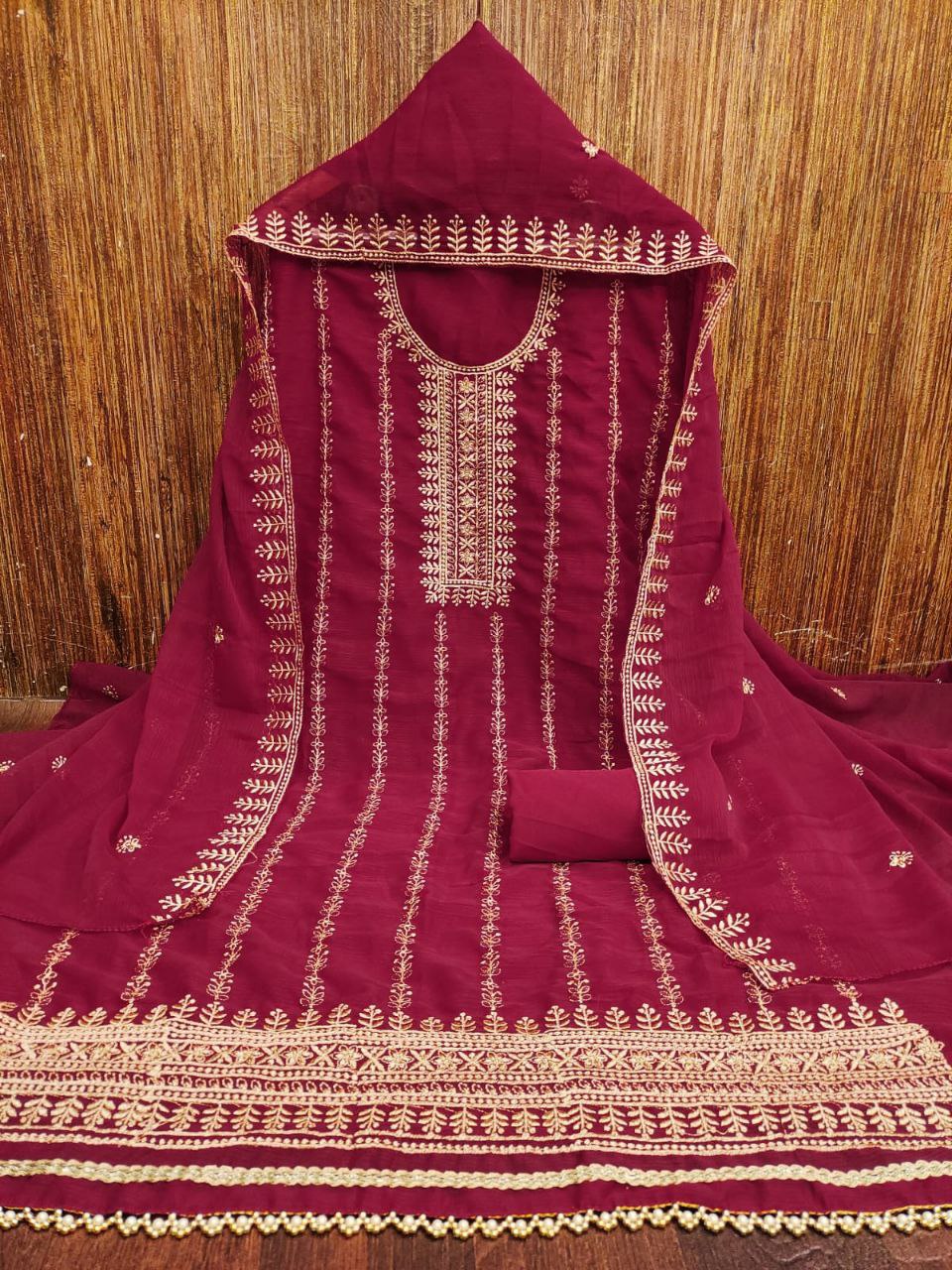 Party Wear Embroidary Work Soft Silk Febric Dress Material