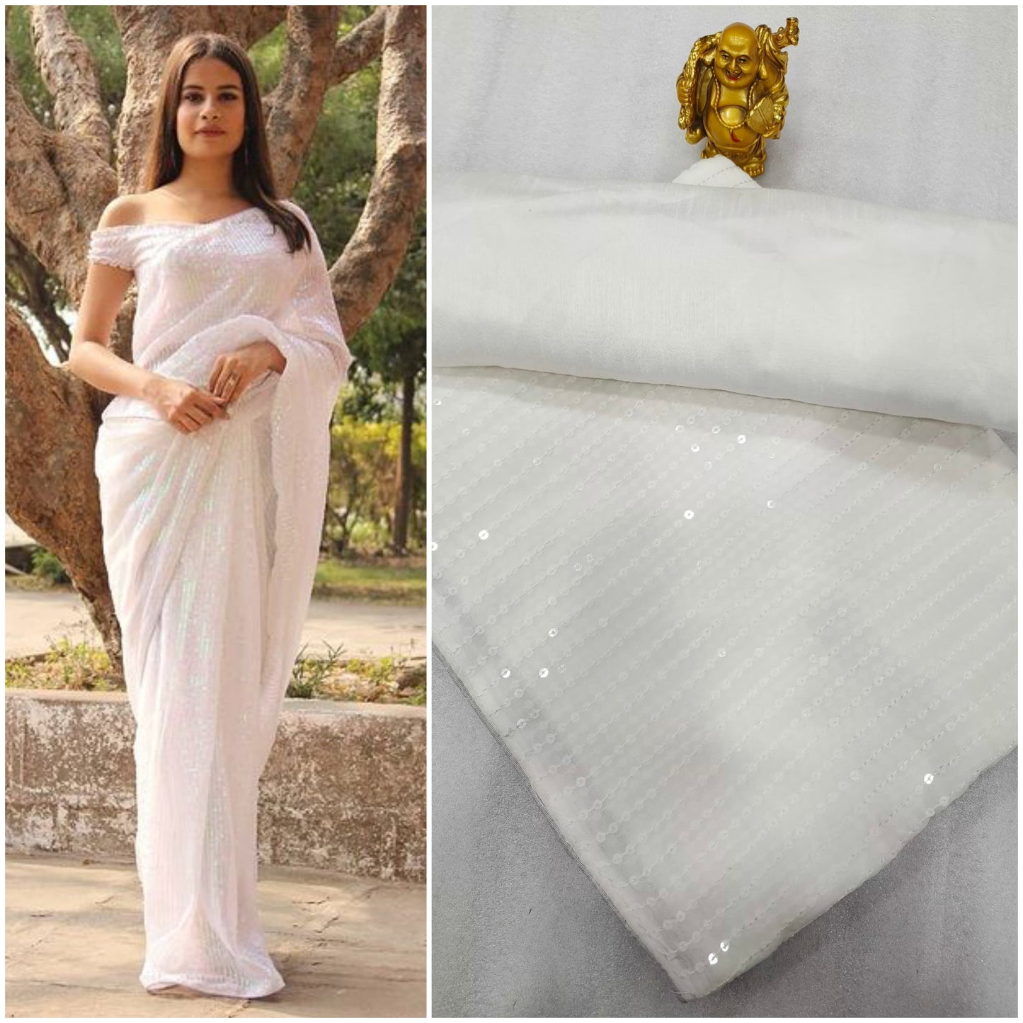 Attractive Bling Sequence Design Multiple Party Wear Saree