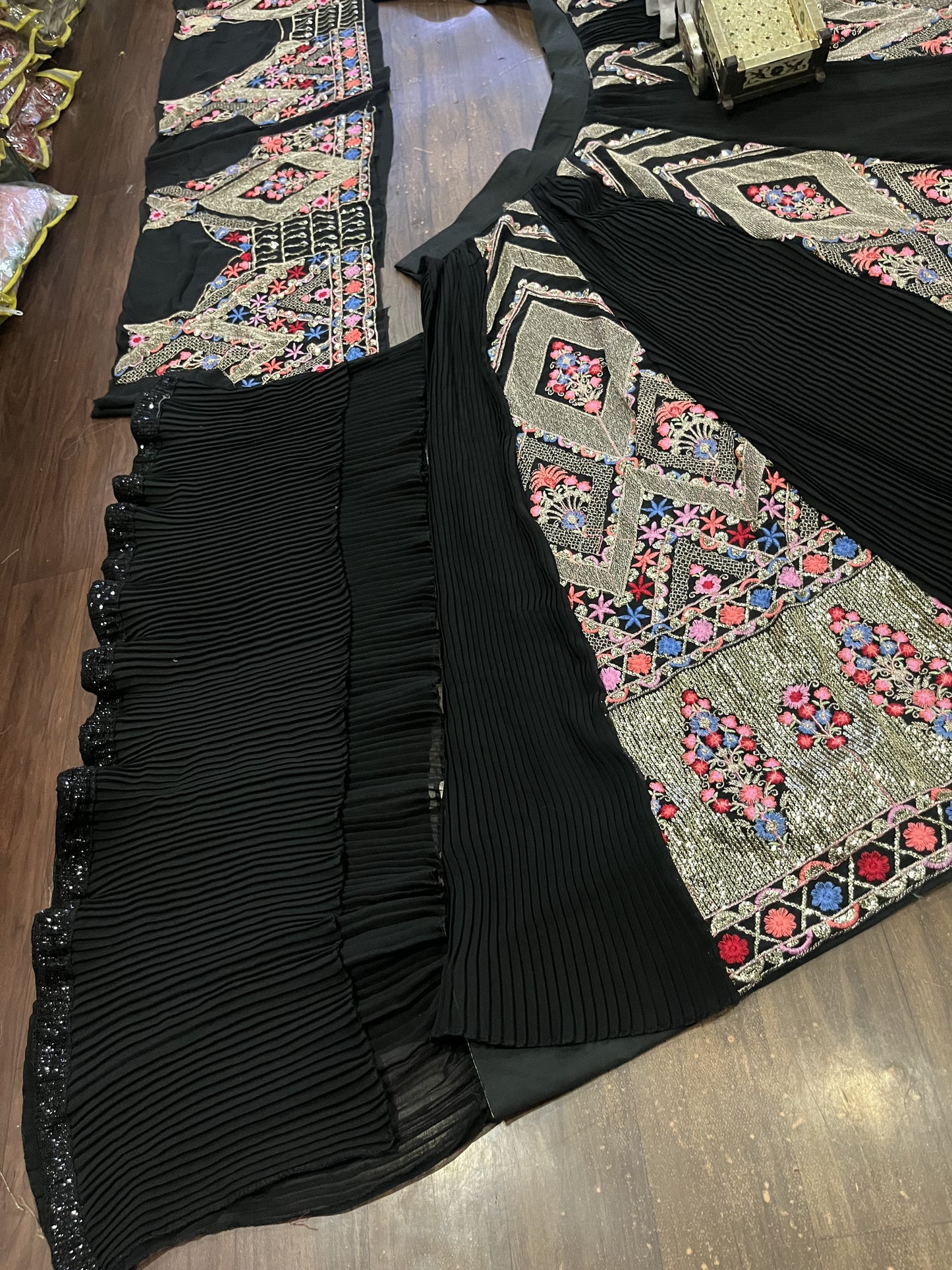 Trendy Black Crush Georgette Sequence Work Lehenga Choli