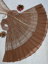 Load image into Gallery viewer, Party Wear Georgette Stitched Gown With Lehenga Dupatta
