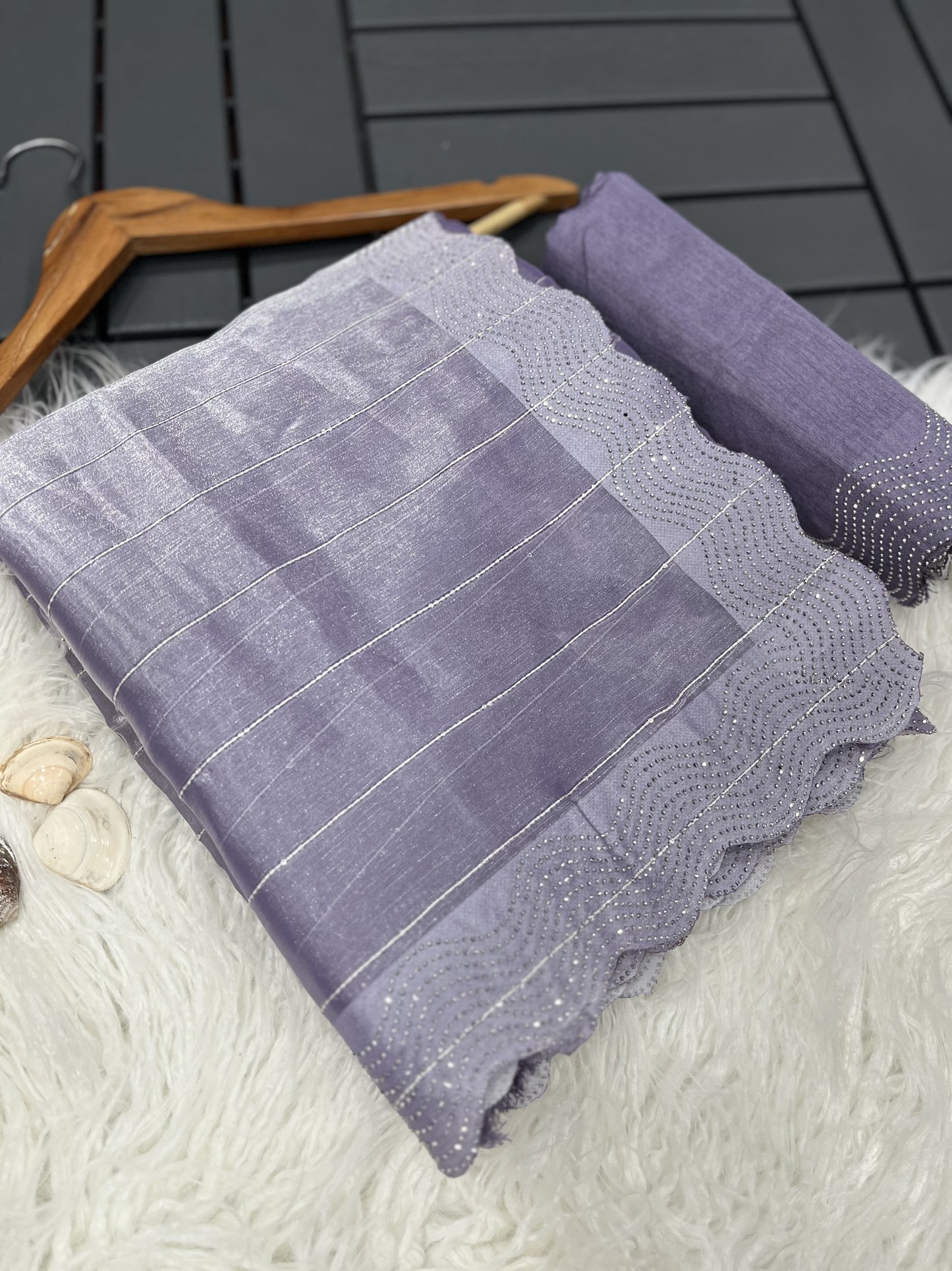 Burbary Silk Base : Swaroski Diamond Work Saree