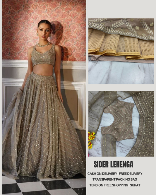 Wedding Wear Organza Silk Thread Embroidered Work Lehenga Choli