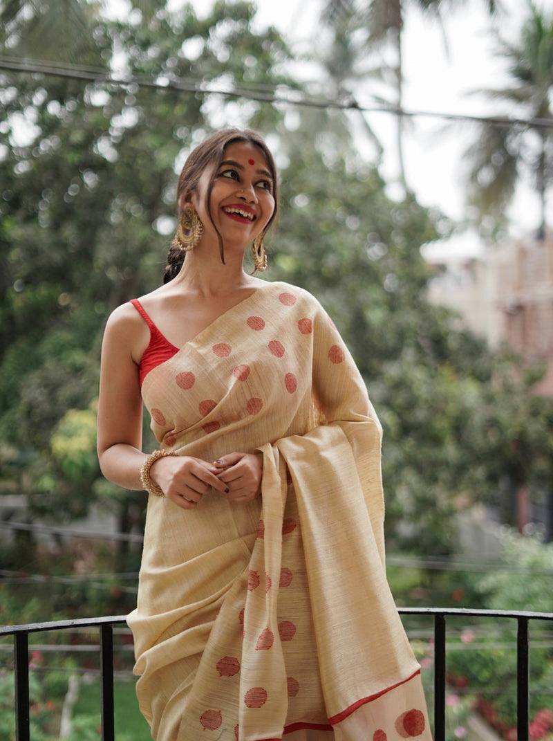 Amazing Soft Lilan Slab Jacquard Weaving Cotton Saree