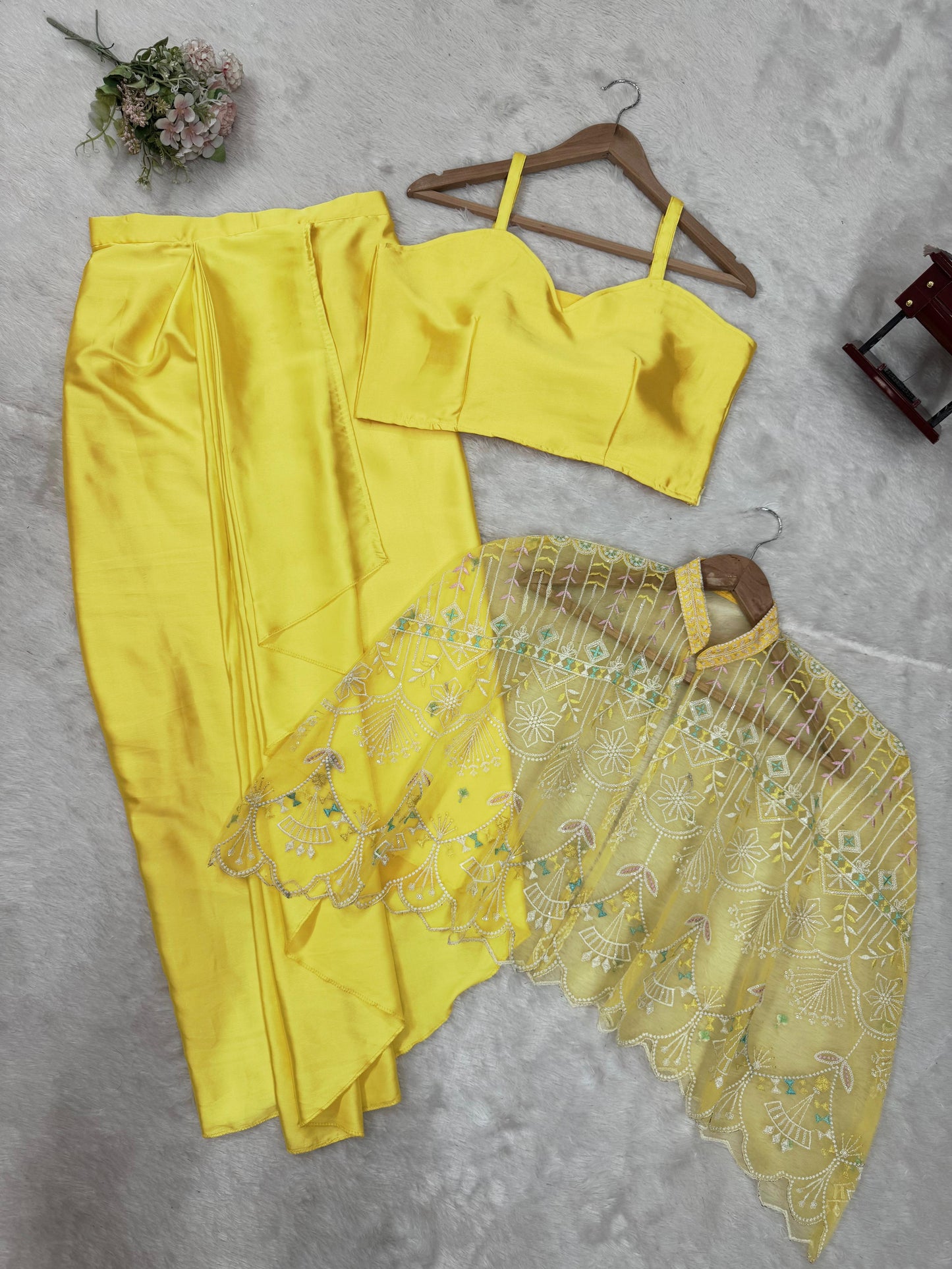 Mehndi Haldi Special Indo Western Koti Style Dhoti Kurta Set
