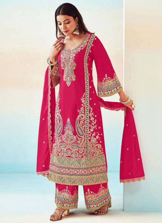 Pink Color Long Embroidered Ready to Wear Suit Design