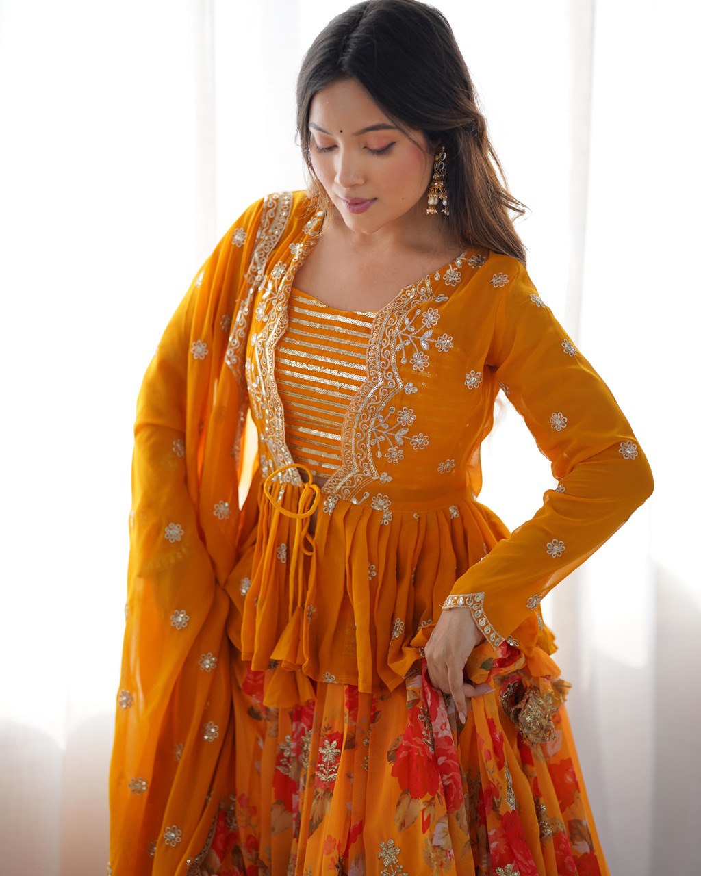 Wedding Wear Georgette Printed Lehenga Choli
