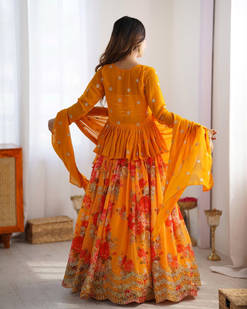Wedding Wear Georgette Printed Lehenga Choli