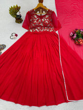 Load image into Gallery viewer, Party Wear Georgette Fully Stitched Gown With Dupatta
