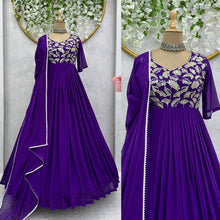 Load image into Gallery viewer, Party Wear Georgette Fully Stitched Gown With Dupatta

