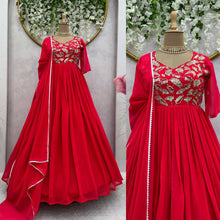 Load image into Gallery viewer, Party Wear Georgette Fully Stitched Gown With Dupatta
