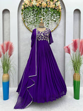 Load image into Gallery viewer, Party Wear Georgette Fully Stitched Gown With Dupatta
