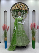 Load image into Gallery viewer, Green Color Georgette Heavy Sequence Work Lehenga Choli
