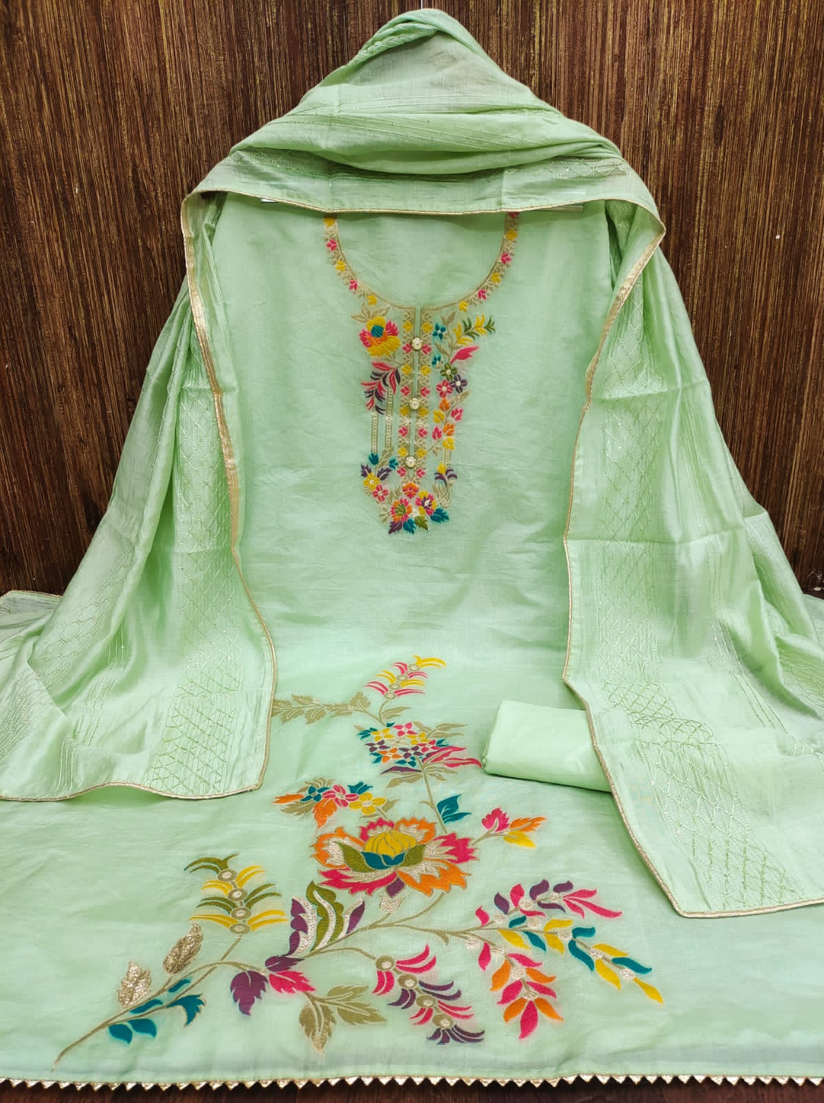 Party Wear Jacqaurd Banarasi Silk Unstitched Dress Material Suit For Women