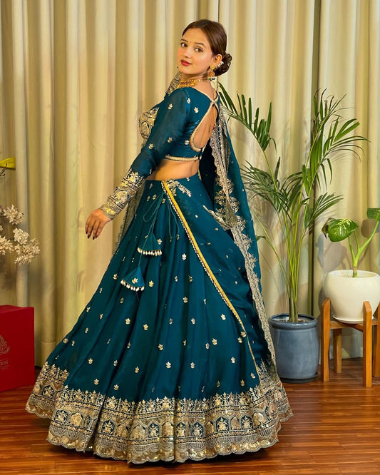 Rama Jimmi Chu Silk Embroidered Lehenga Choli
